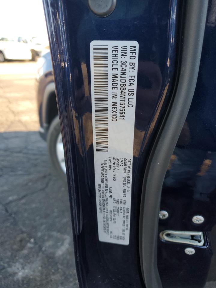 2021 Jeep Compass VIN 3C4NJDBB4MT575641 Copart auction photo, rear end damage thumbnail 14