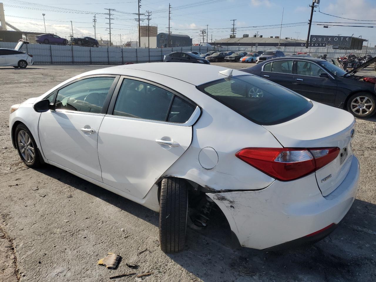 2014 KIA Forte VIN KNAFX4A83E5114034 Copart auction photo, rear end / side damage thumbnail 2