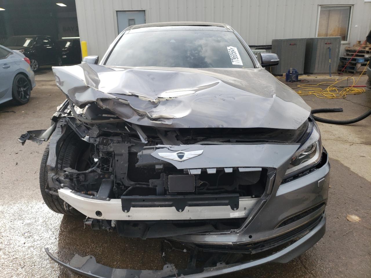 2015 Hyundai Genesis VIN KMHGN4JEXFU101125 Copart auction photo, front end damage thumbnail 5