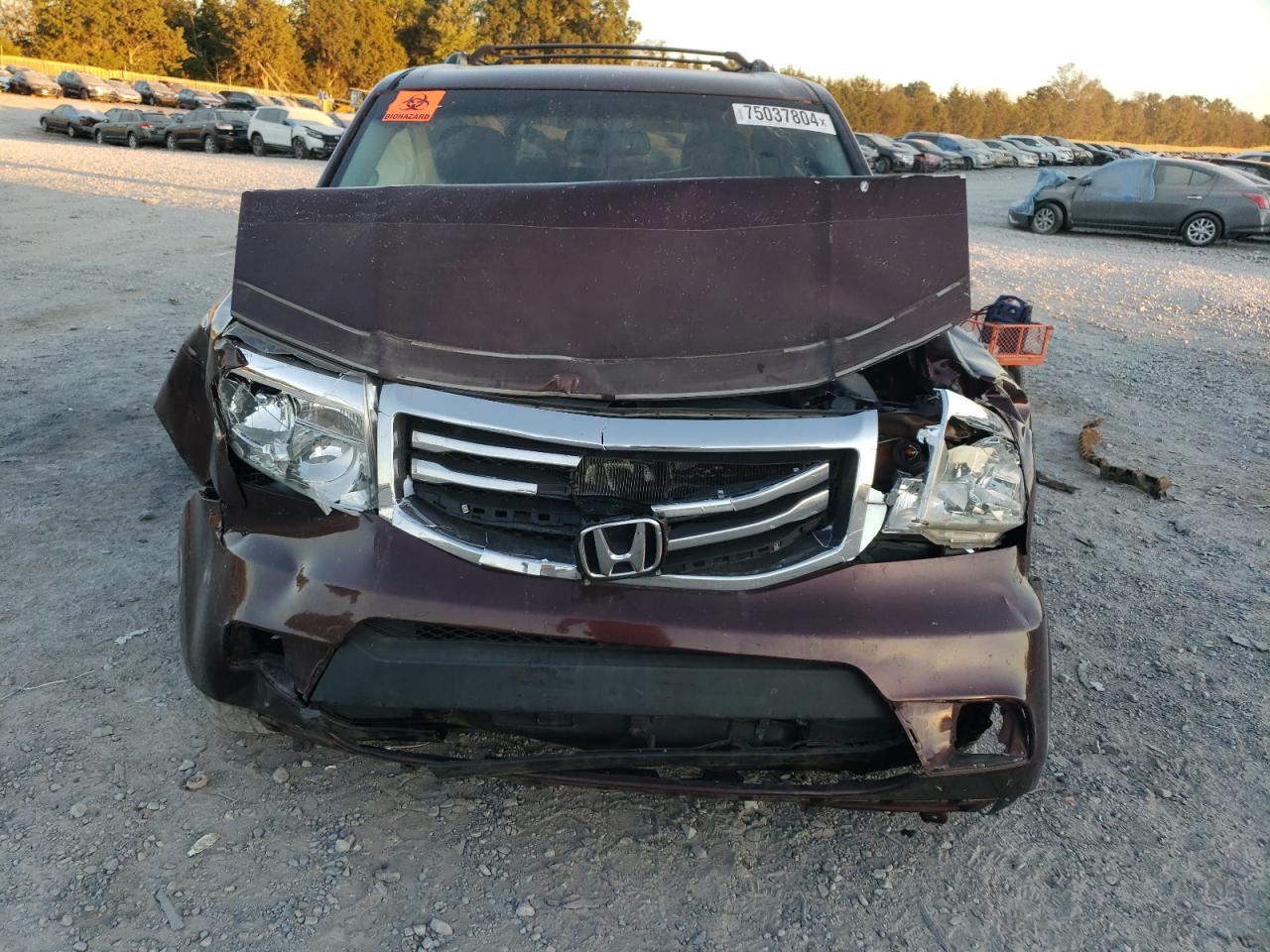 2013 Honda Pilot VIN 5FNYF4H55DB068231 Copart auction photo, front end damage thumbnail 5