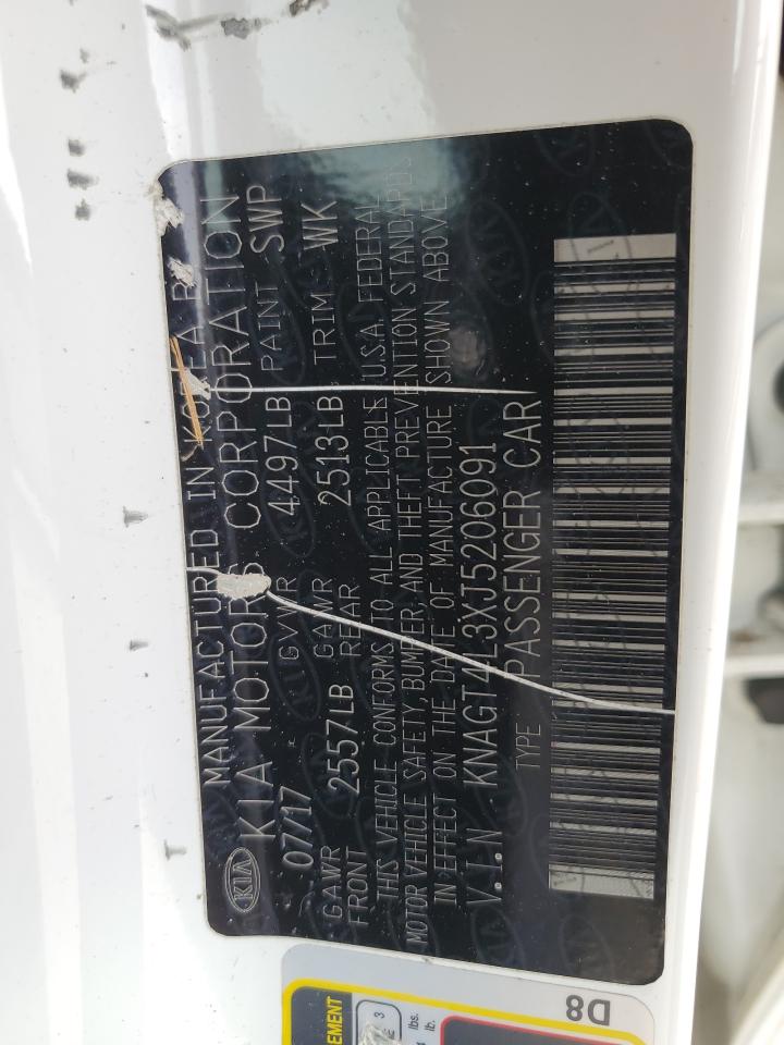 2018 KIA Optima VIN KNAGT4L3XJ5206091 Copart auction photo, front end / side damage thumbnail 15