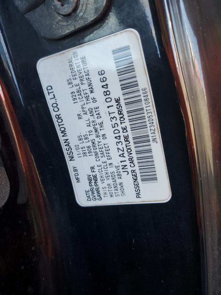 2003 Nissan 350Z VIN JN1AZ34D53T108466 Copart auction photo, vandalism damage thumbnail 12
