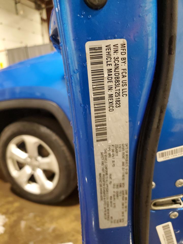 2020 Jeep Compass VIN 3C4NJDBB3LT251823 Copart auction photo, mechanical damage thumbnail 13
