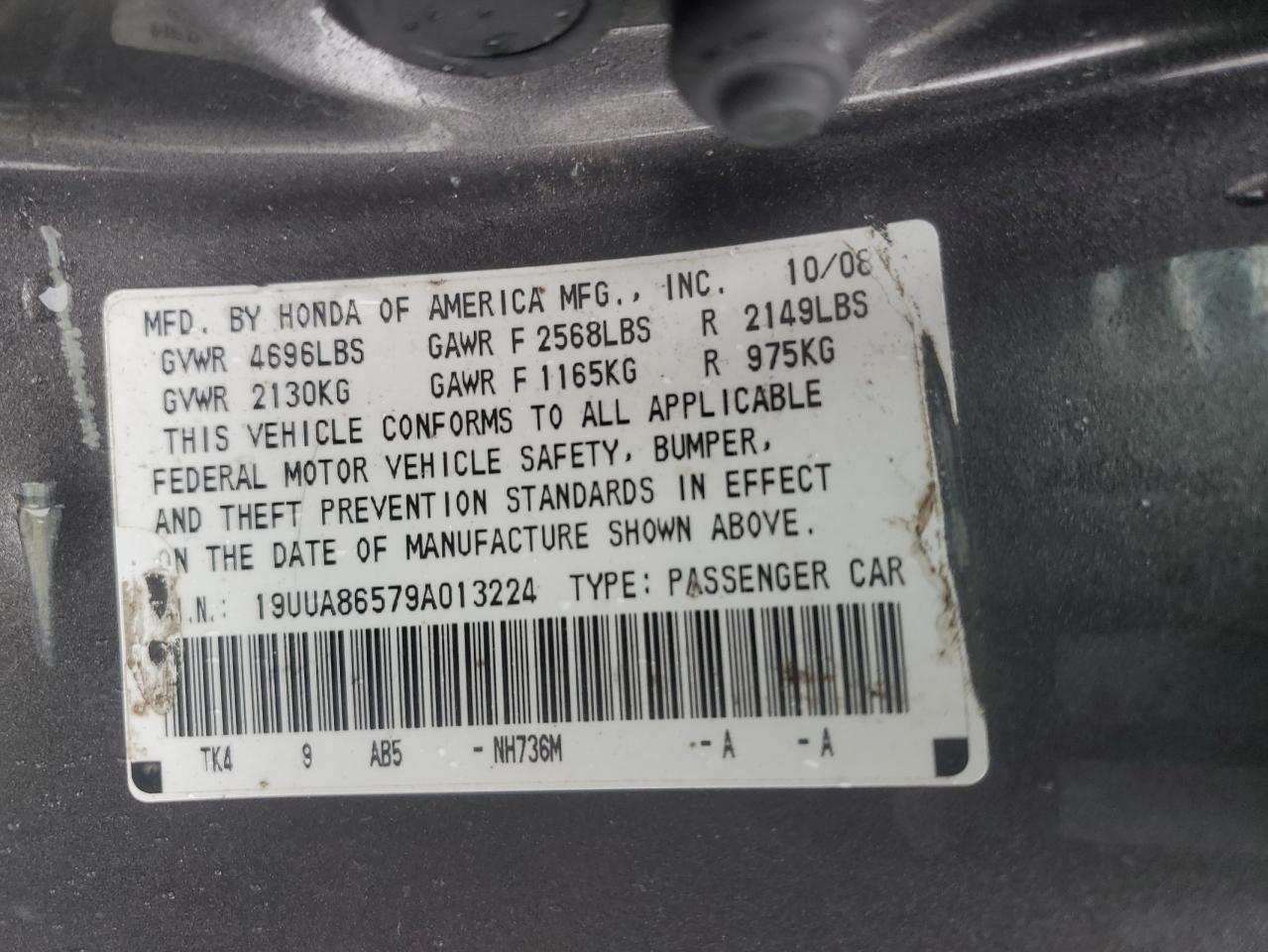 2009 Acura TL VIN 19UUA86579A013224 Copart auction photo, front end damage thumbnail 13