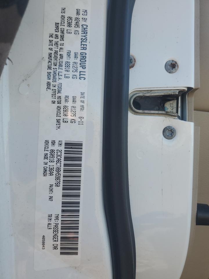 2011 Chrysler 300 VIN 2C3CA6CT0BH598760 Copart auction photo, normal wear damage thumbnail 12