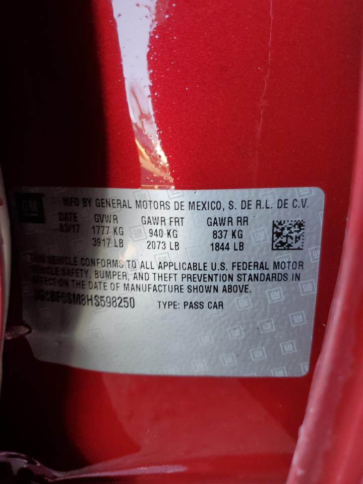 2017 Chevrolet Cruze VIN 3G1BF6SM8HS598250 Copart auction photo, side damage thumbnail 12