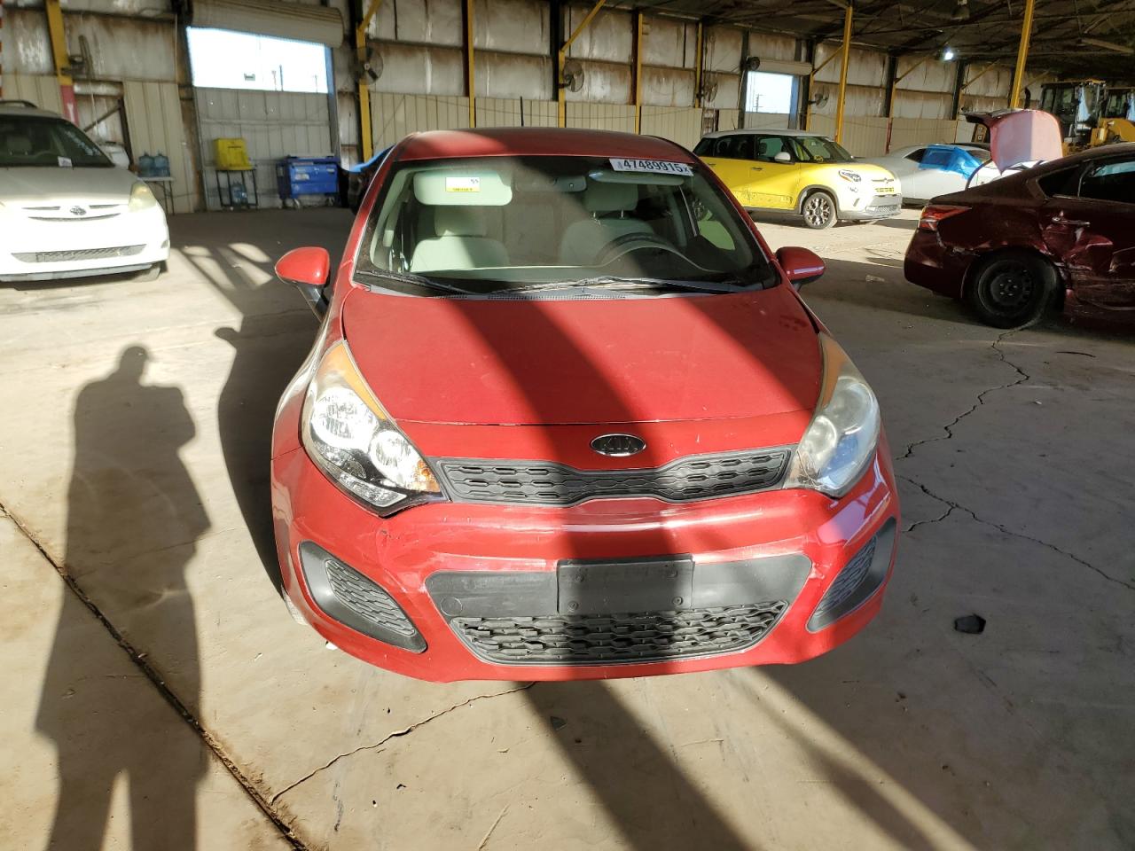 2013 KIA Rio VIN KNADM5A37D6096608 Copart auction photo, rear end / front end damage thumbnail 5