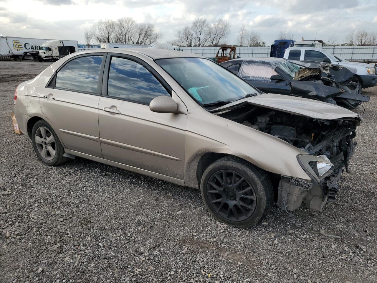 2007 KIA Spectra VIN KNAFE121375436715 Copart auction photo, front end / rear end damage thumbnail 4