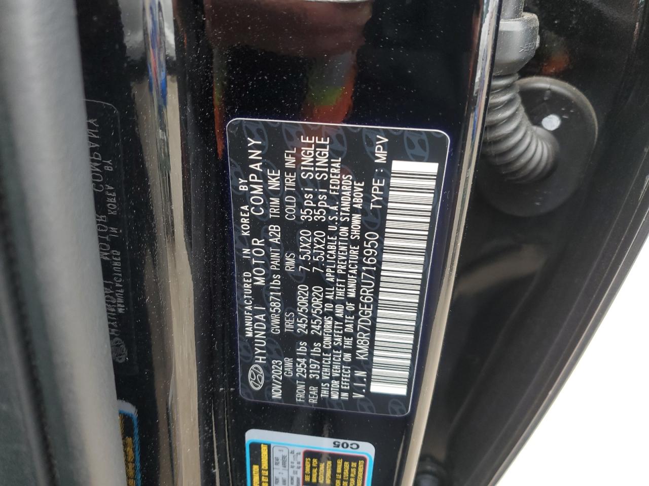 2024 Hyundai Palisade VIN KM8R7DGE6RU716950 Copart auction photo, front end / side damage thumbnail 13