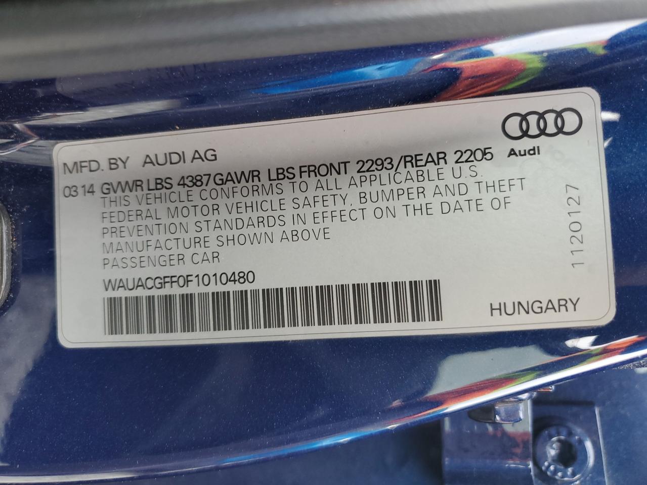 2015 Audi A3 VIN WAUACGFF0F1010480 Copart auction photo, front end damage thumbnail 12