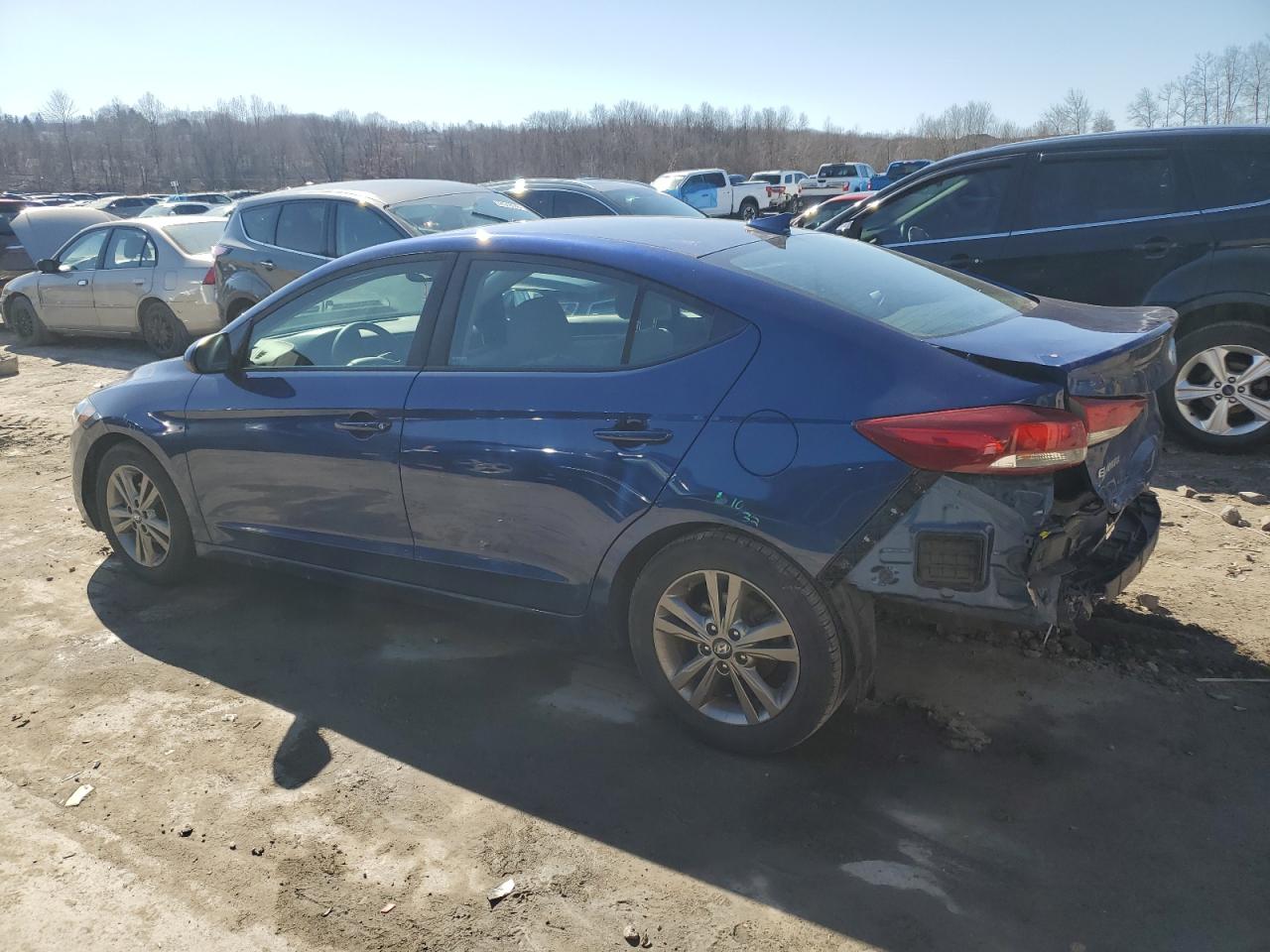 2018 Hyundai Elantra VIN 5NPD84LF0JH368345 Copart auction photo, rear end / side damage thumbnail 2