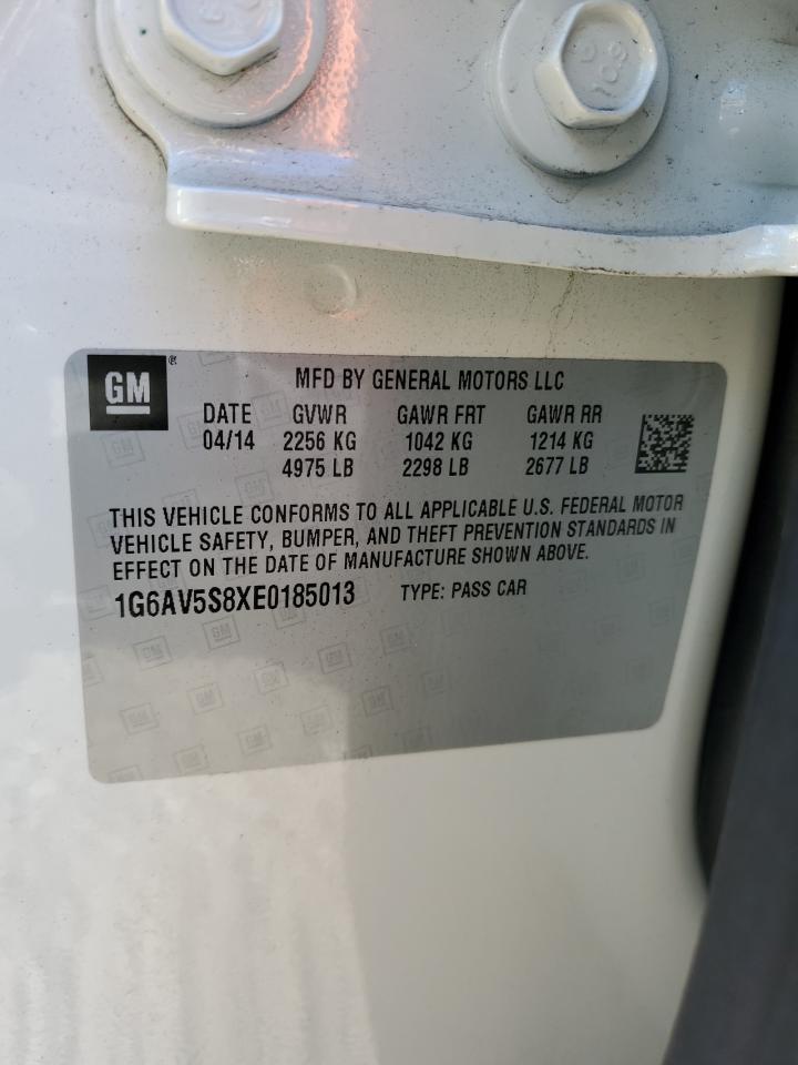 2014 Cadillac CTS VIN 1G6AV5S8XE0185013 Copart auction photo, rear end damage thumbnail 12