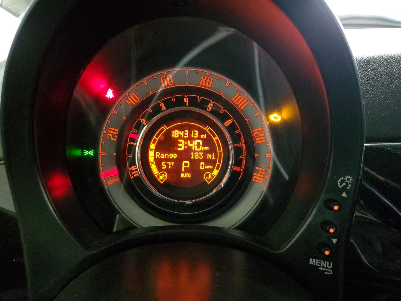 2015 Fiat 500 VIN 3C3CFFAR1FT570360 Copart auction photo, side damage thumbnail 9