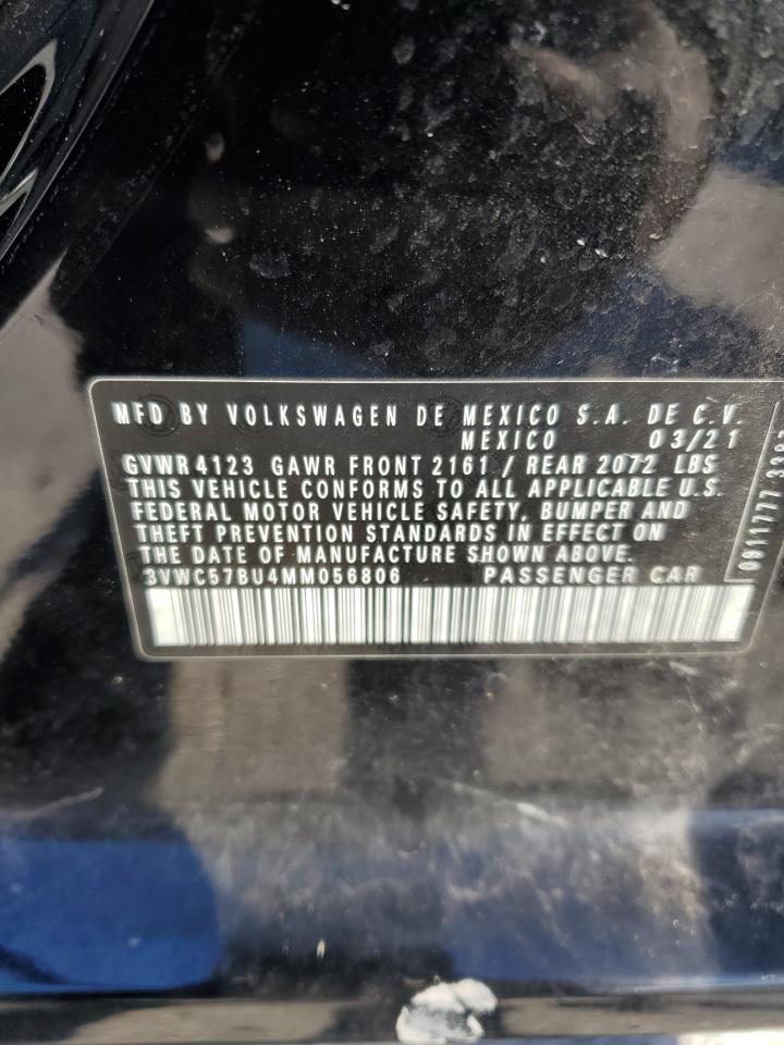 2021 Volkswagen Jetta VIN 3VWC57BU4MM056806 Copart auction photo, side damage thumbnail 12