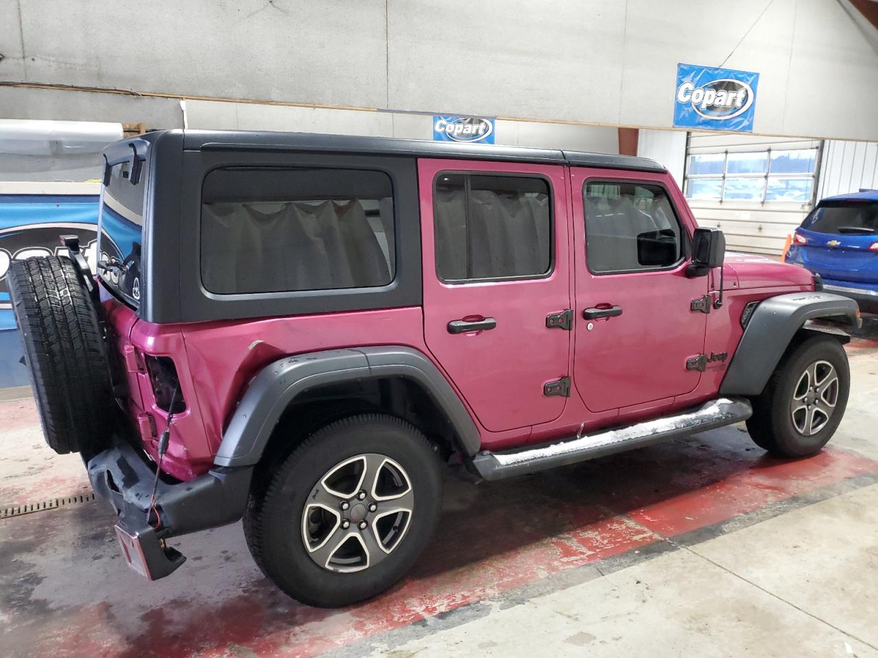 2021 Jeep Wrangler VIN 1C4HJXDG2MW855205 Copart auction photo, rear end damage thumbnail 3