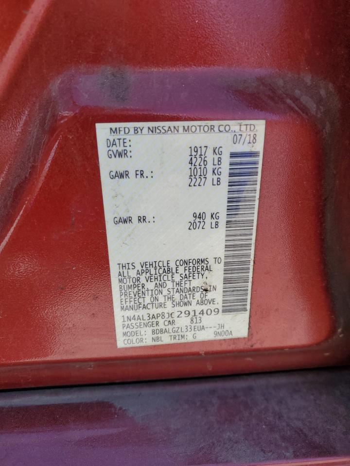2018 Nissan Altima VIN 1N4AL3AP8JC291409 Copart auction photo, undercarriage / minor dent/scratches damage thumbnail 12