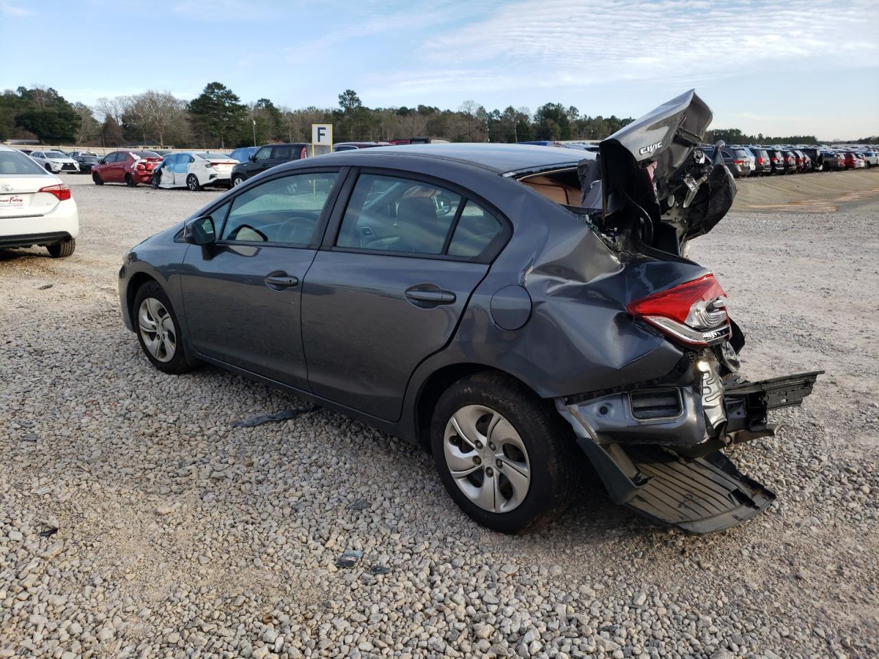 2013 Honda Civic VIN 19XFB2F52DE060135 Copart auction photo, rear end damage thumbnail 2