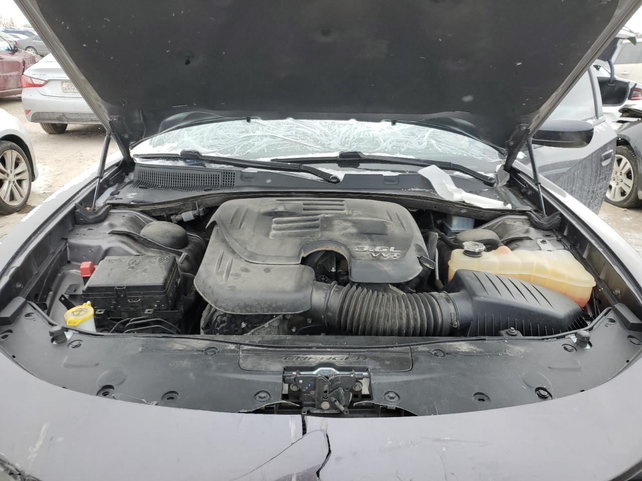2021 Dodge Charger VIN 2C3CDXJG6MH609217 Copart auction photo, front end / top/roof damage thumbnail 11