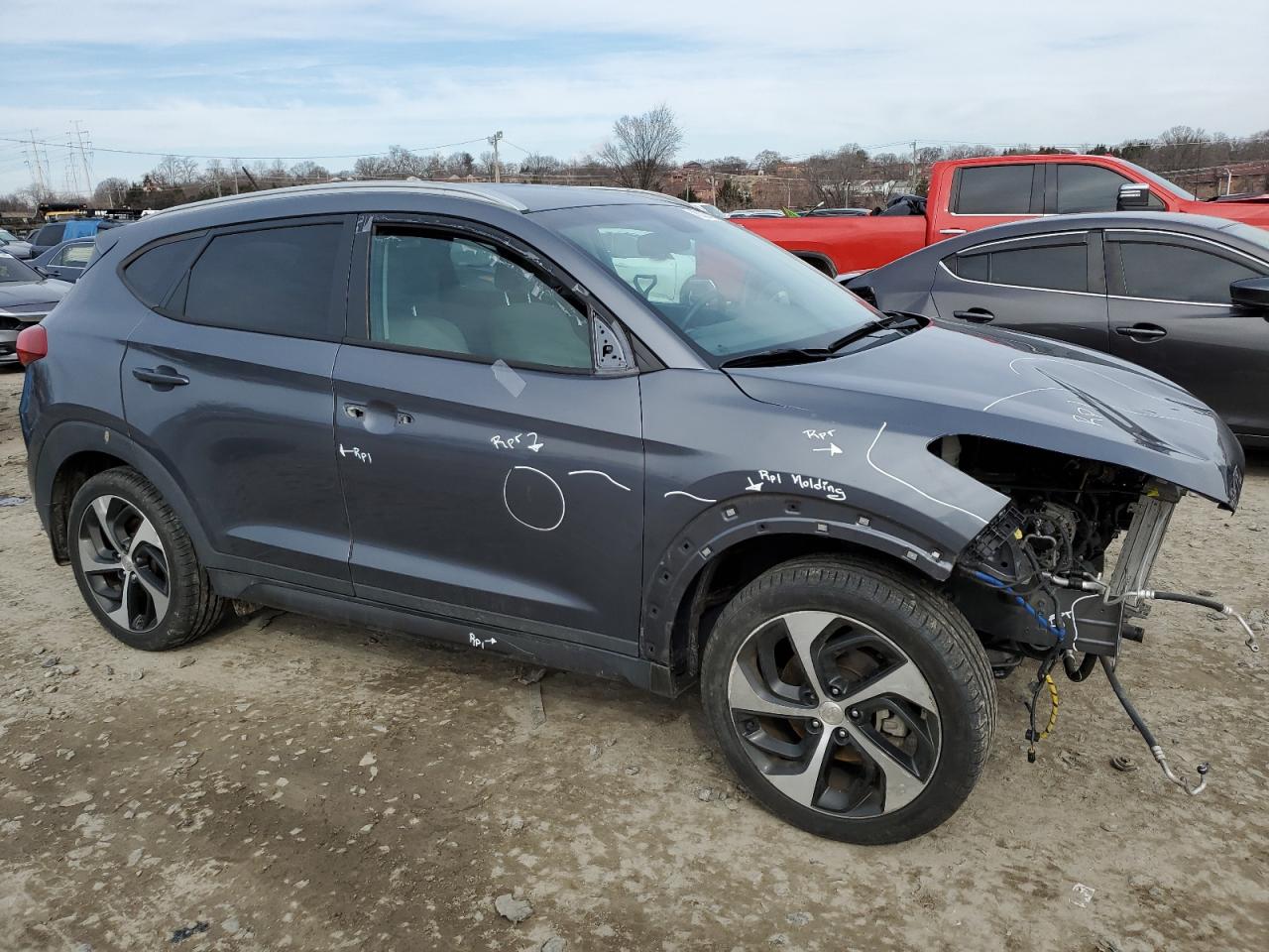 2016 Hyundai Tucson VIN KM8J3CA20GU037500 Copart auction photo, front end damage thumbnail 4