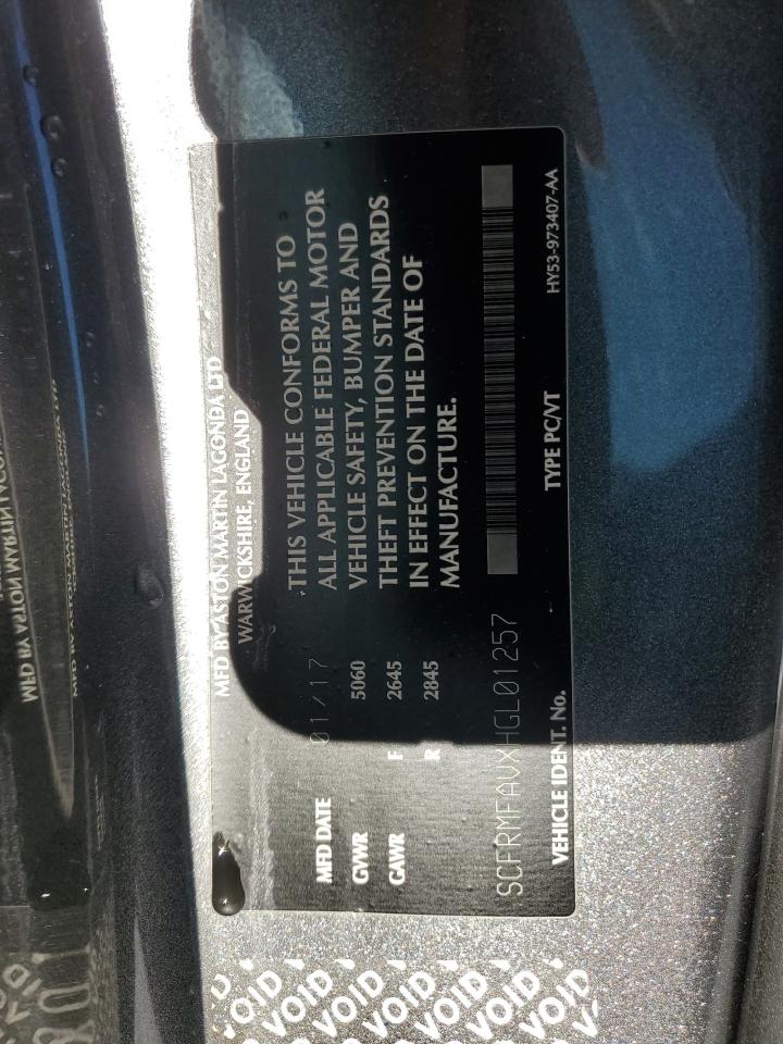 2017 Aston Martin DB11 VIN SCFRMFAVXHGL01257 Copart auction photo, front end damage thumbnail 13