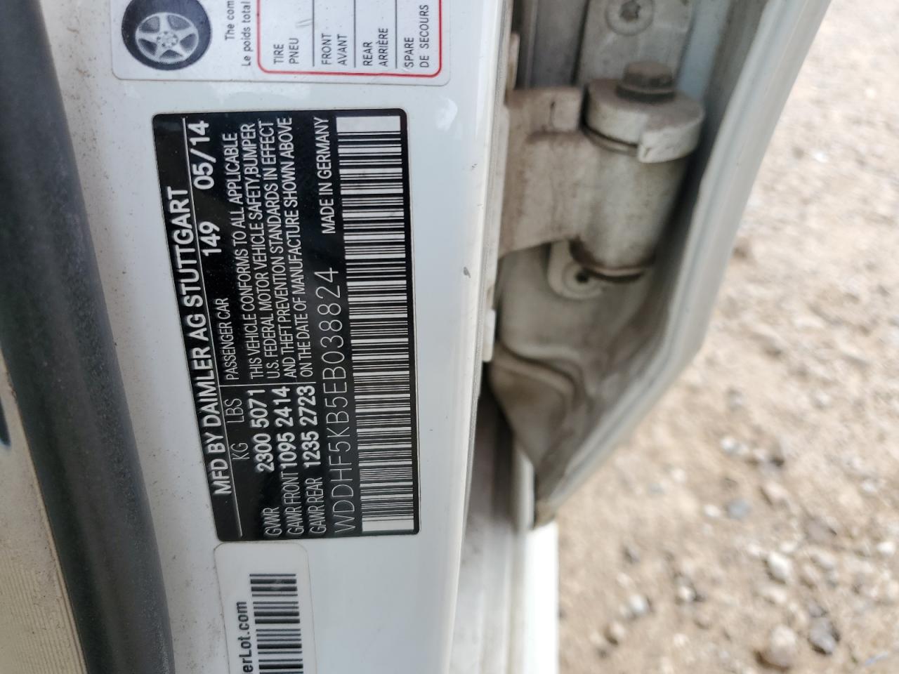 2014 Mercedes-Benz E-klasse VIN WDDHF5KB5EB038824 Copart auction photo, normal wear damage thumbnail 12