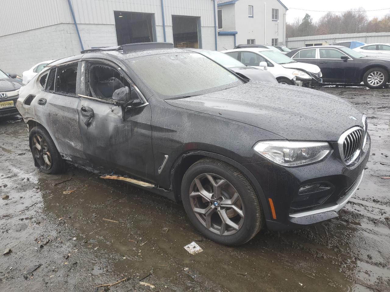 2021 BMW X4 VIN 5UX2V1C08M9H06535 Copart auction photo, burn damage thumbnail 4