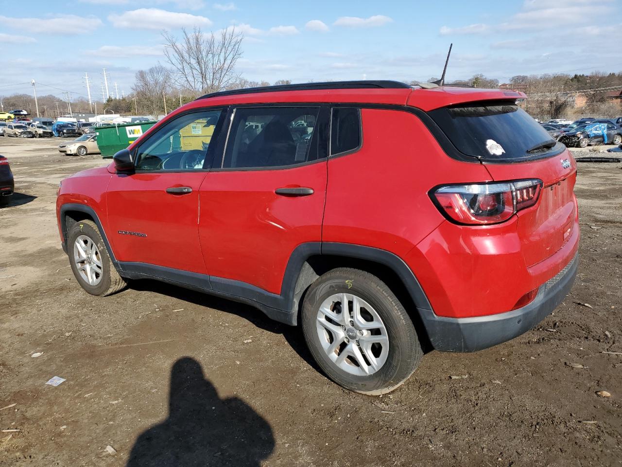 2018 Jeep Compass VIN 3C4NJCAB7JT102162 Copart auction photo, front end / side damage thumbnail 2