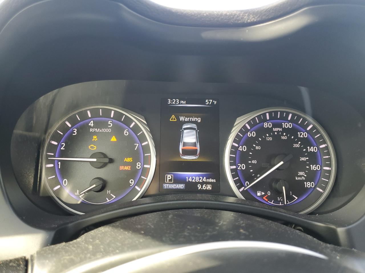 2015 Infiniti Q50 VIN JN1BV7AP4FM344112 Copart auction photo, front end / side damage thumbnail 9