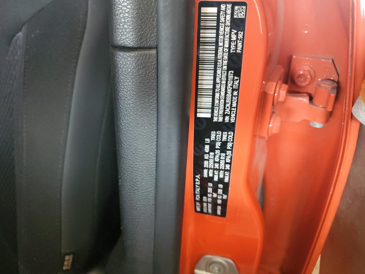 2019 Jeep Renegade VIN ZACNJBBB4KPK01973 Copart auction photo, front end damage thumbnail 15