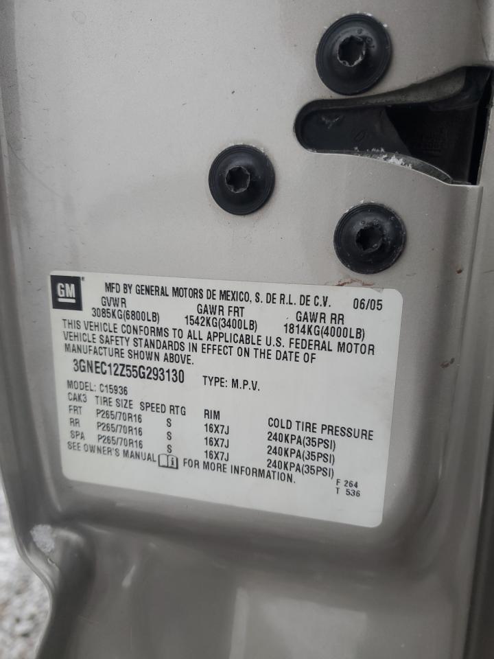 2005 Chevrolet Avalanche VIN 3GNEC12Z55G293130 Copart auction photo, front end damage thumbnail 14
