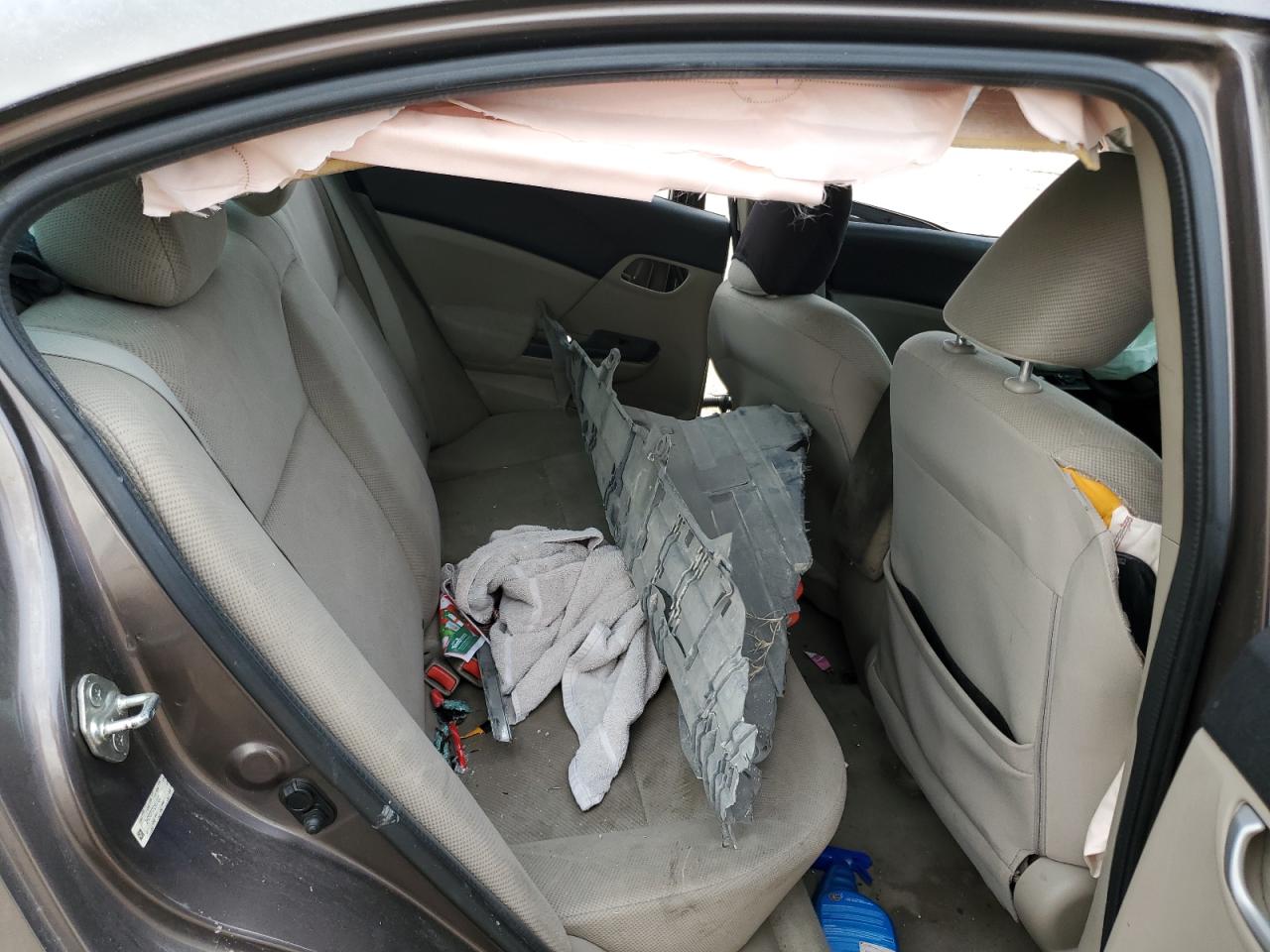 2012 Honda Civic VIN 2HGFB2F57CH601037 Copart auction photo, all over damage thumbnail 10