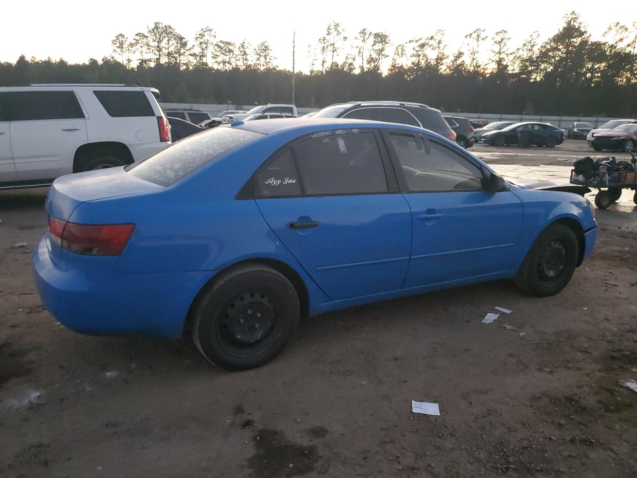 2008 Hyundai Accent VIN 5NPET46C58H377718 Copart auction photo, burn damage thumbnail 3