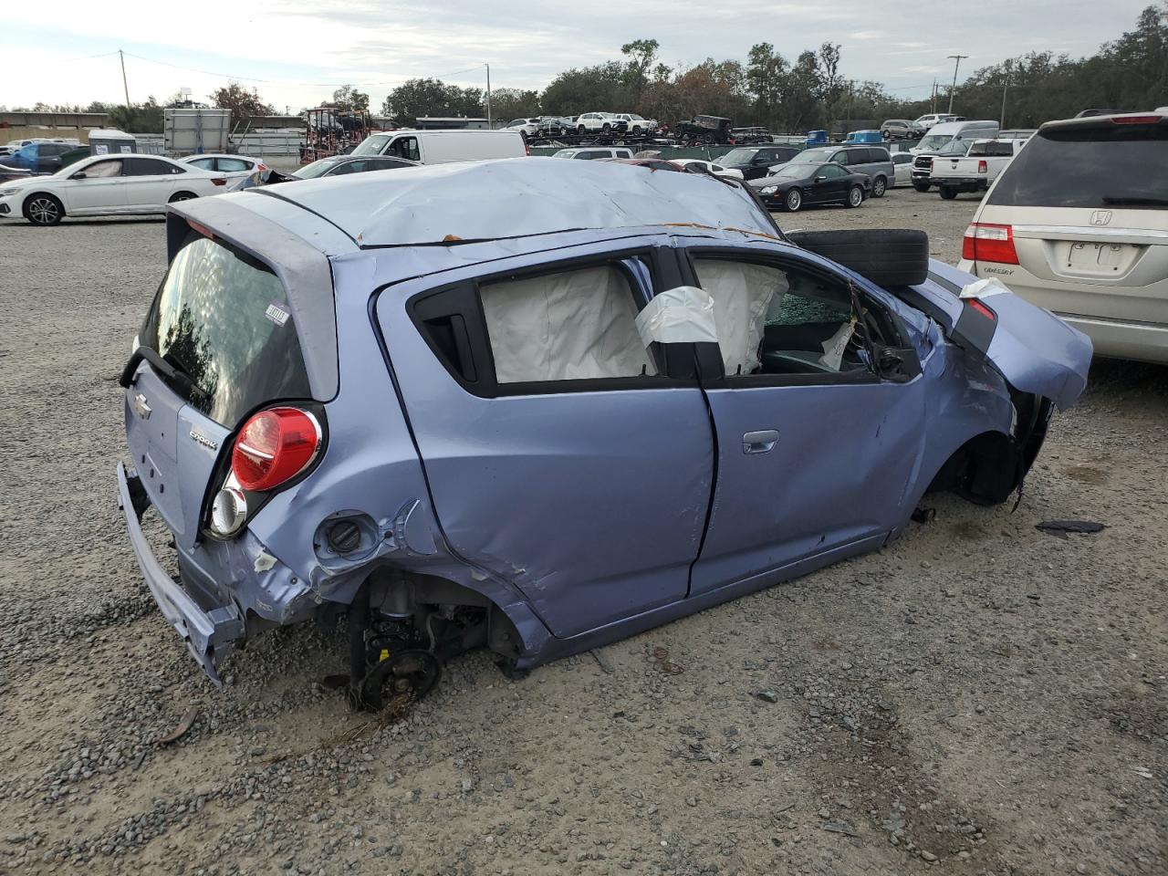 2014 Chevrolet Spark VIN KL8CC6S95EC496589 Copart auction photo, all over damage thumbnail 3