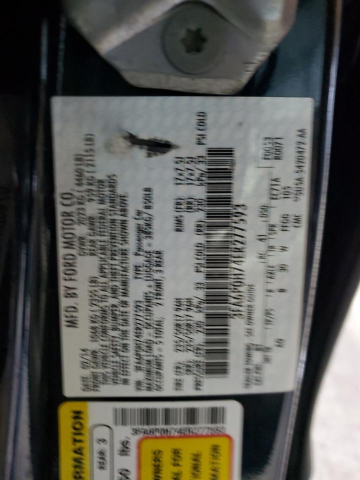 2014 Ford Fusion VIN 3FA6P0H74ER277593 Copart auction photo, rear end damage thumbnail 14