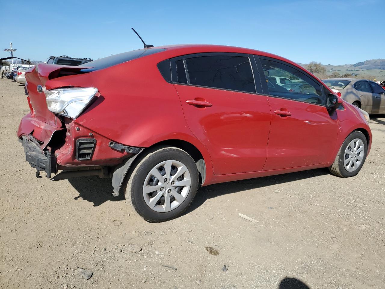 2014 KIA Rio VIN KNADM4A3XE6405127 Copart auction photo, rear end damage thumbnail 3