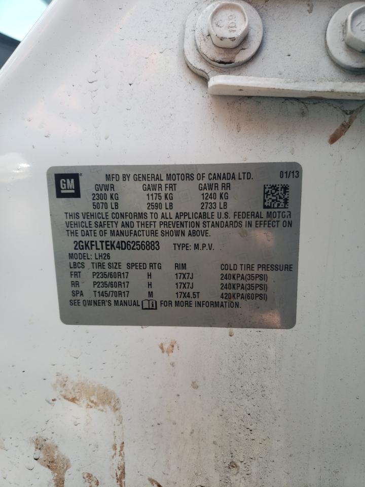 2013 GMC Terrain VIN 2GKFLTEK4D6256883 Copart auction photo, front end / side damage thumbnail 15