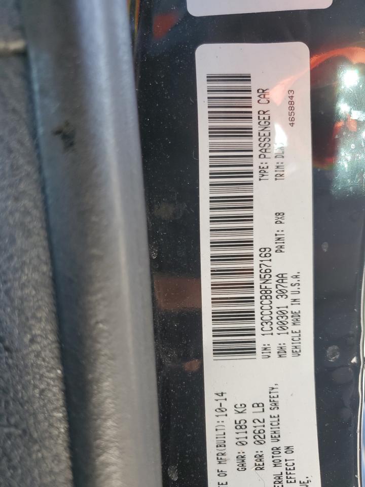 2015 Chrysler 200 VIN 1C3CCCCB8FN567169 Copart auction photo, rear end / minor dent/scratches damage thumbnail 13