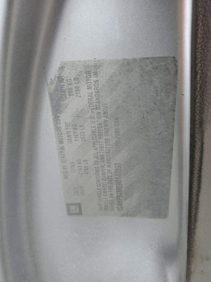2009 Buick Lucerne VIN 1G4HP57M09U147893 Copart auction photo, front end / rear end damage thumbnail 13