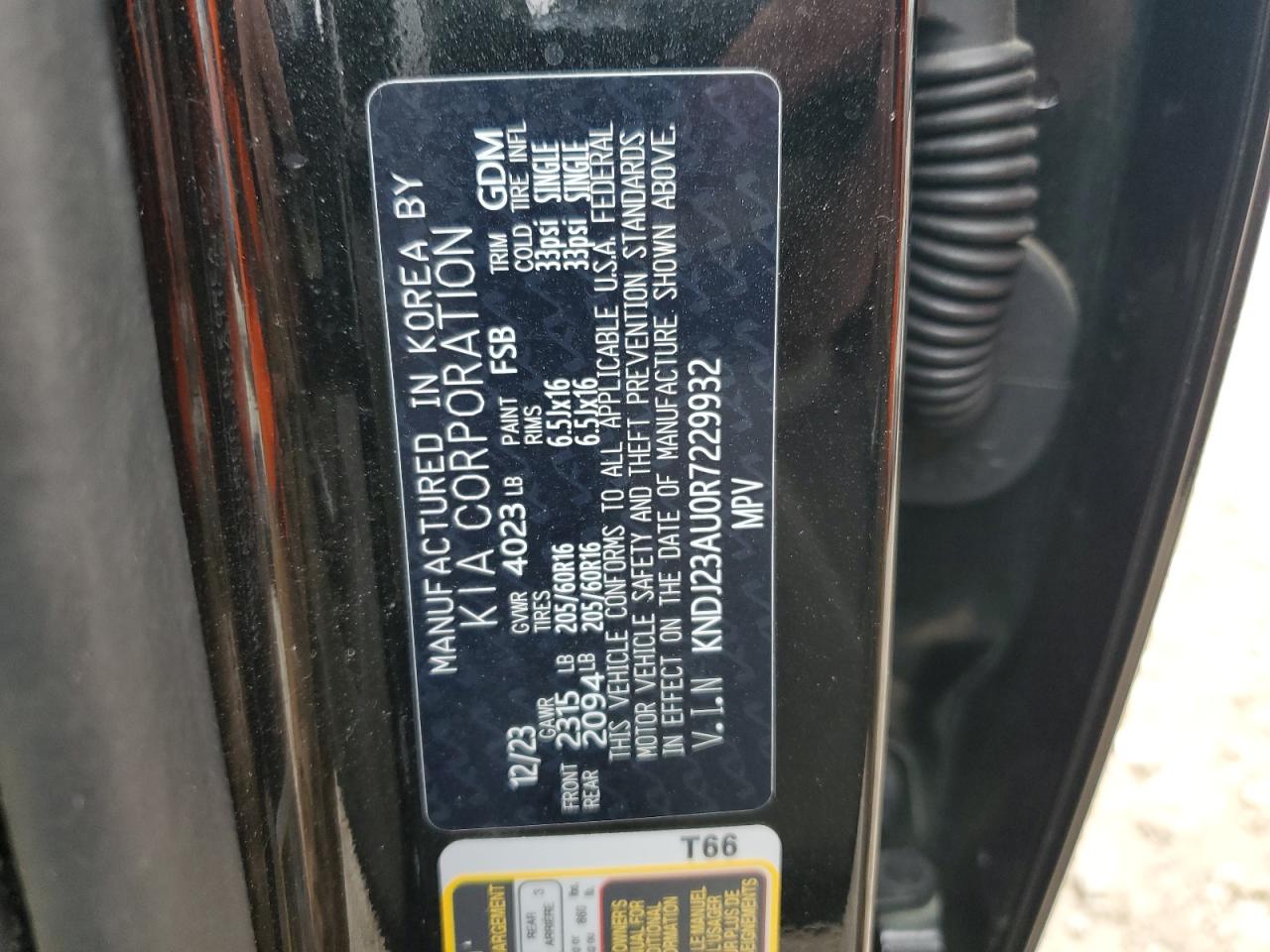 2024 KIA Soul VIN KNDJ23AU0R7229932 Copart auction photo, rear end / front end damage thumbnail 15