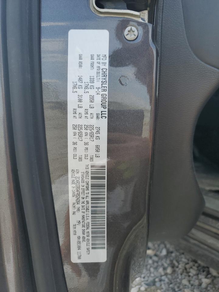 2015 Dodge Caravan VIN 2C4RDGBG4FR524264 Copart auction photo, front end / side damage thumbnail 15
