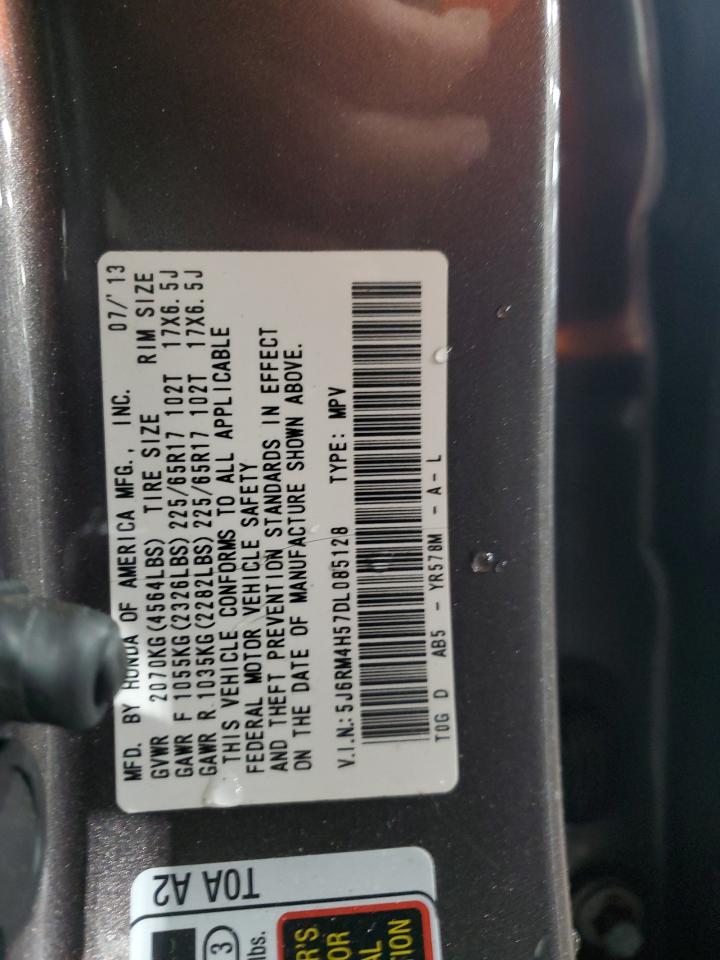2013 Honda CR-V VIN 5J6RM4H57DL085128 Copart auction photo, front end damage thumbnail 14