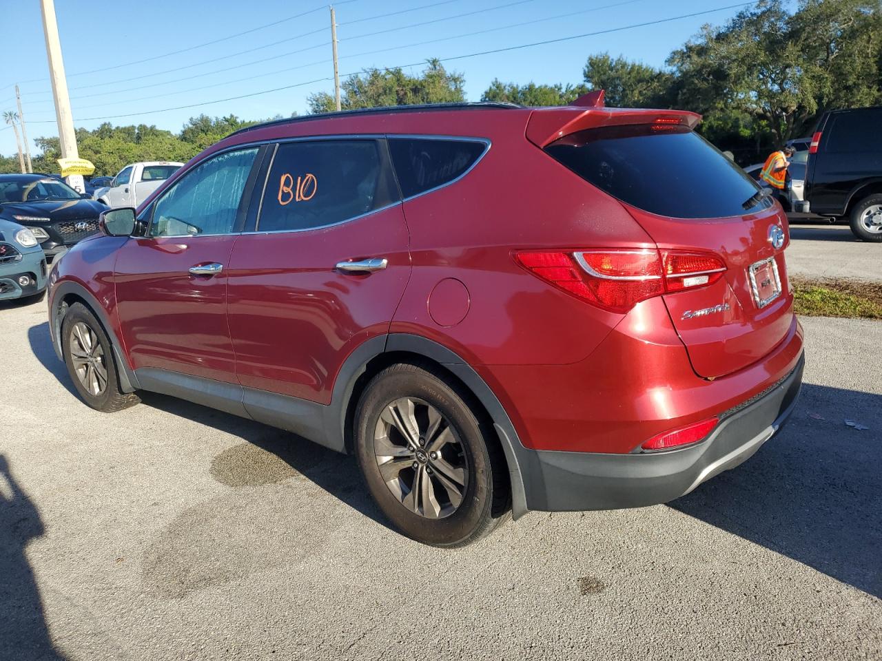2015 Hyundai Santa Fe VIN 5XYZU3LB1FG238646 Copart auction photo, water/flood damage thumbnail 2