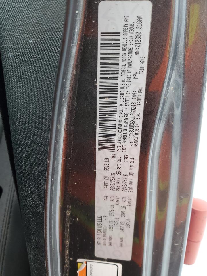 2018 Jeep Wrangler VIN 1C4BJWDGXJL863243 Copart auction photo, rollover damage thumbnail 14
