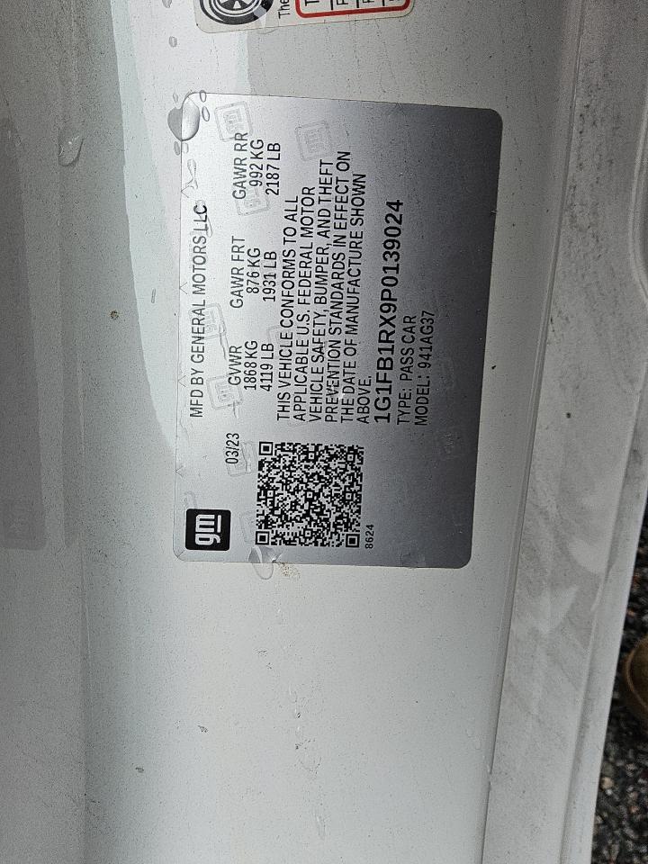 2023 Chevrolet Camaro VIN 1G1FB1RX9P0139024 Copart auction photo, front end damage thumbnail 12