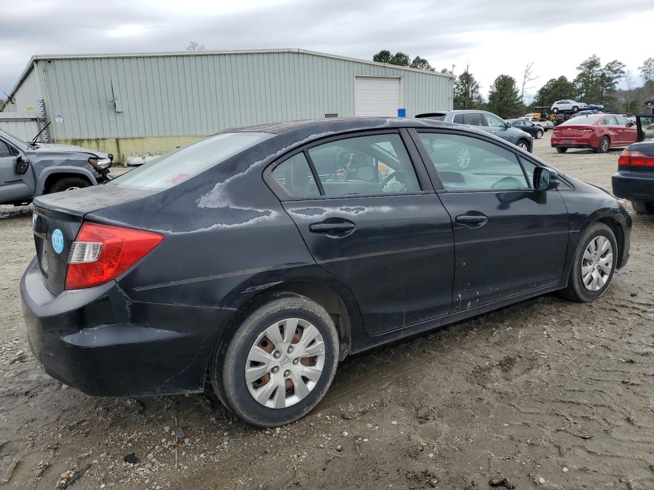 2012 Honda Civic VIN 2HGFB2F54CH599487 Copart auction photo, front end / side damage thumbnail 3