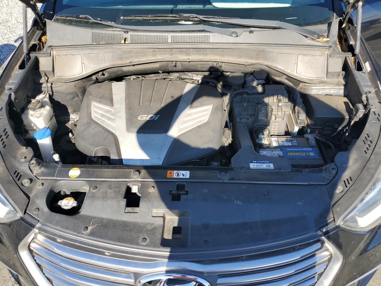2017 Hyundai Santa Fe VIN KM8SM4HFXHU198471 Copart auction photo, top/roof damage thumbnail 12