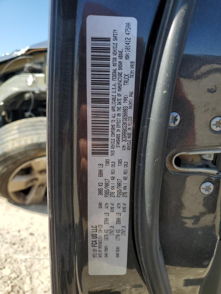 2019 RAM 1500 VIN 3C6RR6KG3KG690083 Copart auction photo, front end / undercarriage damage thumbnail 12