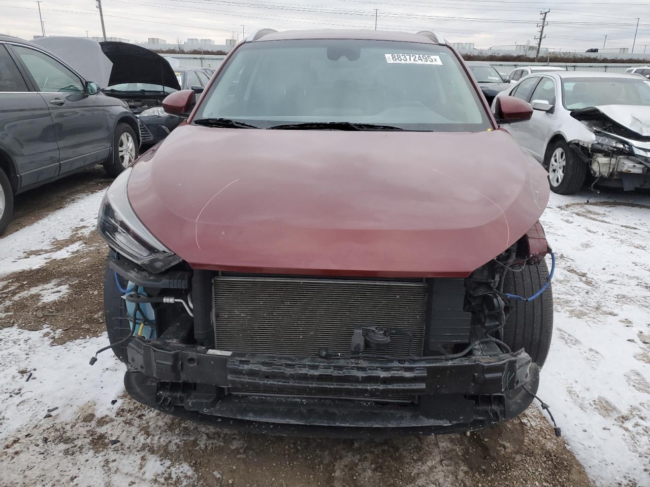2020 Hyundai Tucson VIN KM8J3CAL2LU152697 Copart auction photo, front end / side damage thumbnail 5