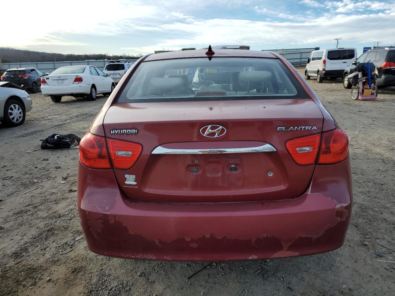 2010 Hyundai Elantra VIN KMHDU4ADXAU912400 Copart auction photo, front end / side damage thumbnail 6