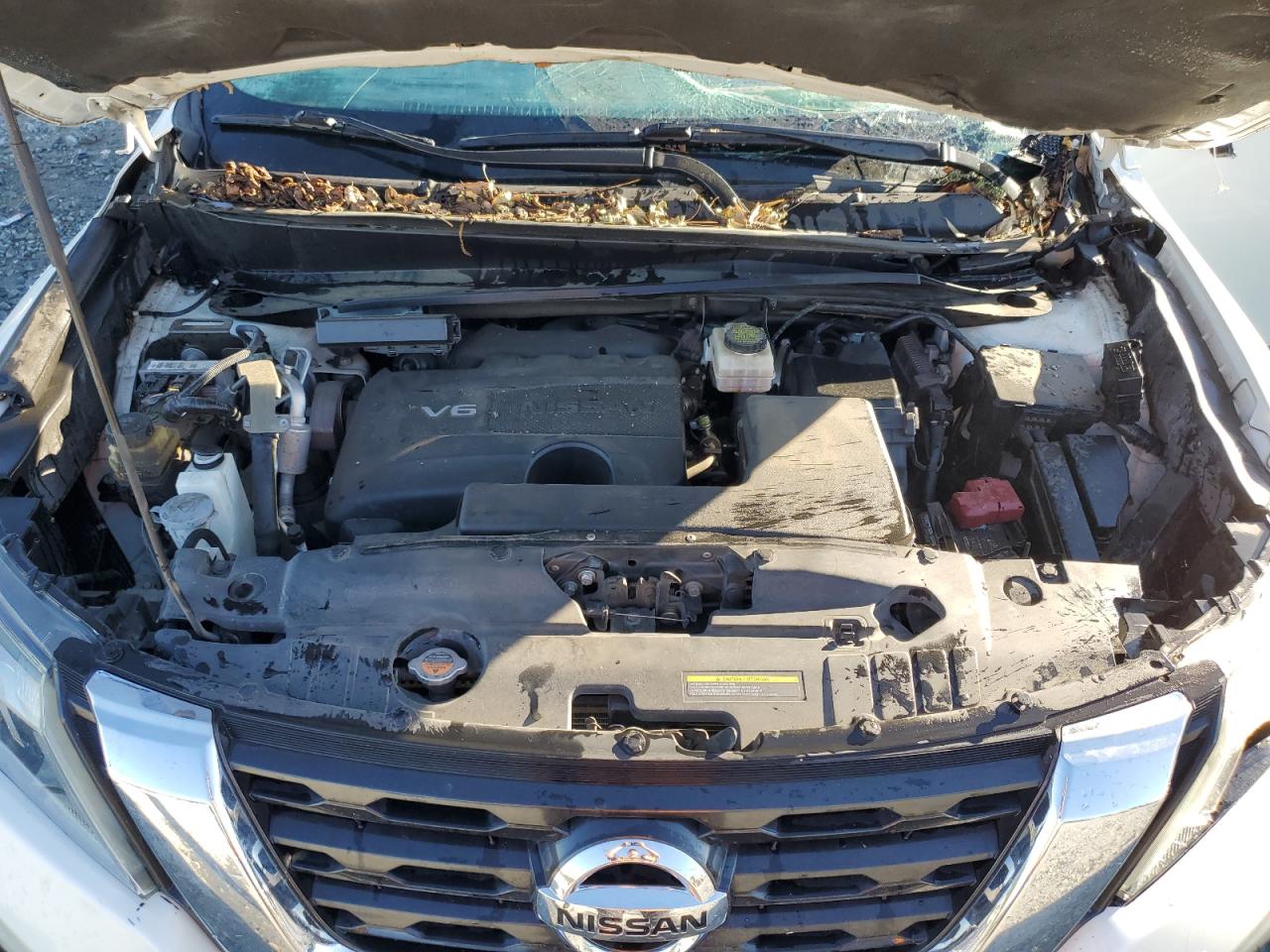 2017 Nissan Pathfinder VIN 5N1DR2MN0HC600158 Copart auction photo, front end / top/roof damage thumbnail 12